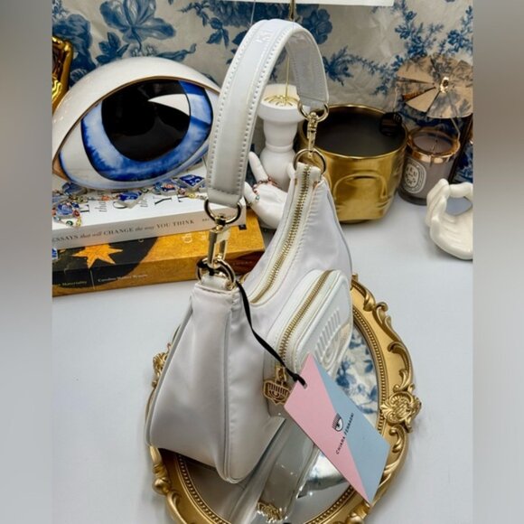 🆕 CHIARA FERRAGNI 🧿 NWT Vicky Eyelike Tote Bag - Borsa a Mano - White - Picture 6 of 16